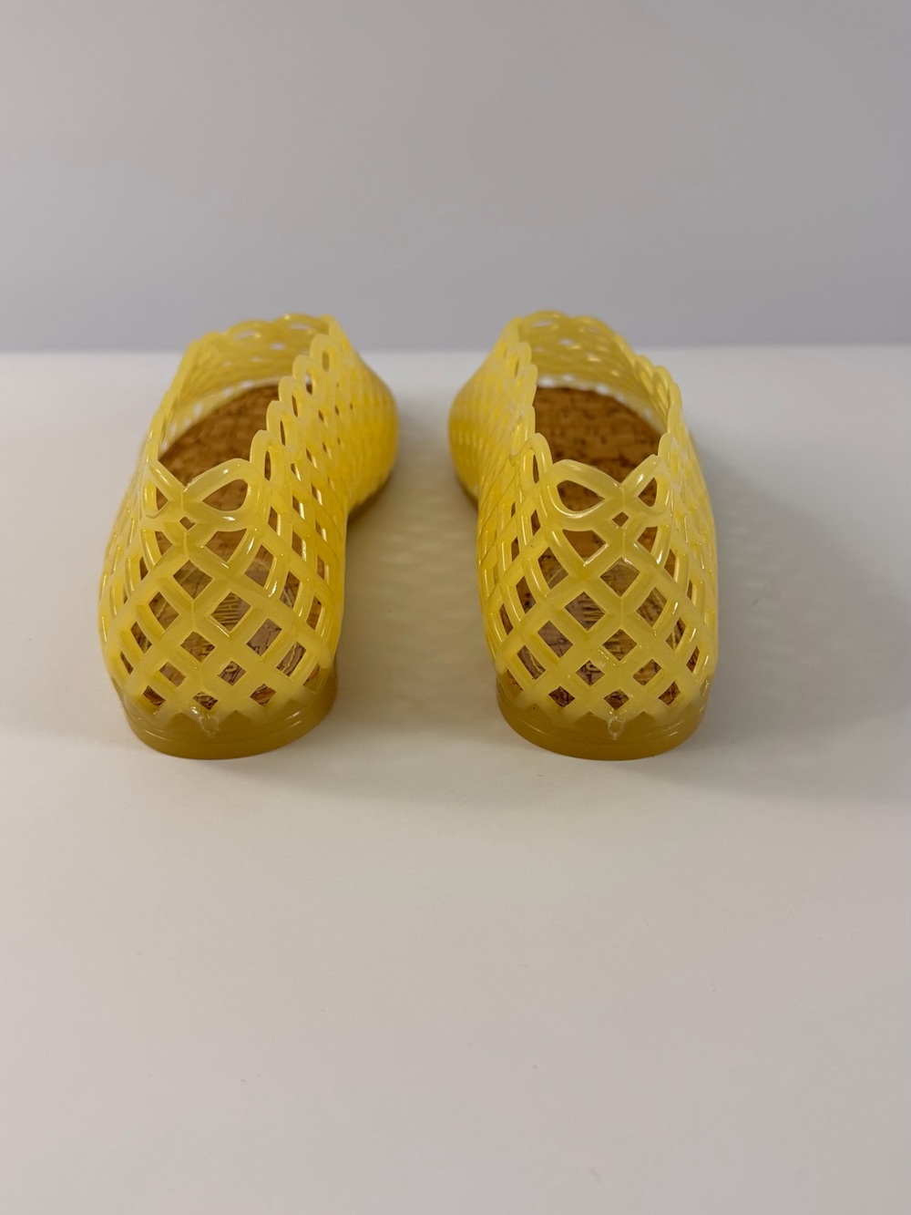 Steve Madden Yellow Lattice Jelly Slip-On Flats - Picture 3 of 4